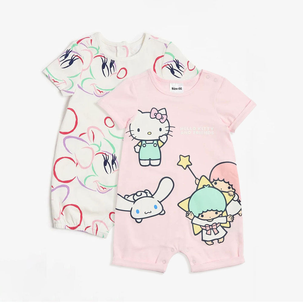 סט 2 אוברולים לתינוק עם הדפס מיקי מאוס וסימבה